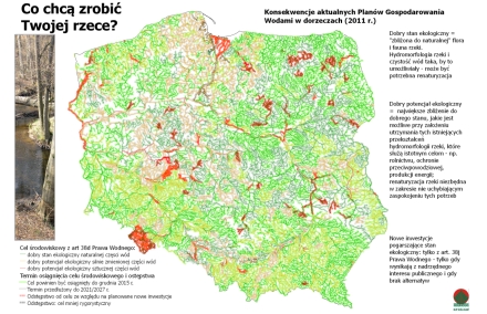 Mapa celów środowiskowych i odstępstw od nich dla rzek Polski